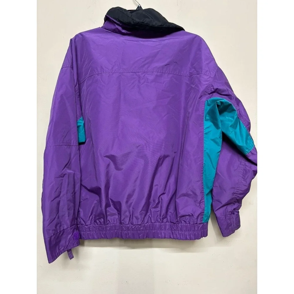 Vintage Columbia Women's L Purple Teal‎ Colorblock Jacket Radial Sleeve